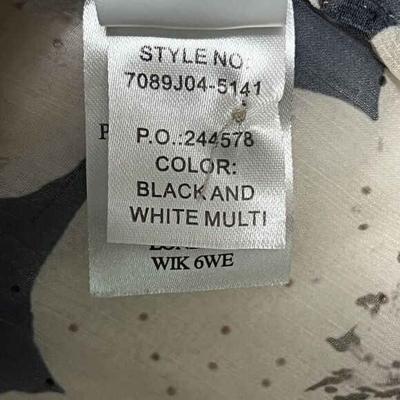 PAIGE Floral Sheer Tie Neck Blouse Women’s L Multi Romantic Swiss Dot - Picture 9 of 15